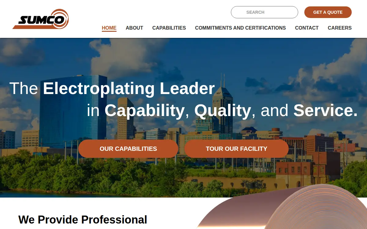 Homepage of Sumco Group, LLC