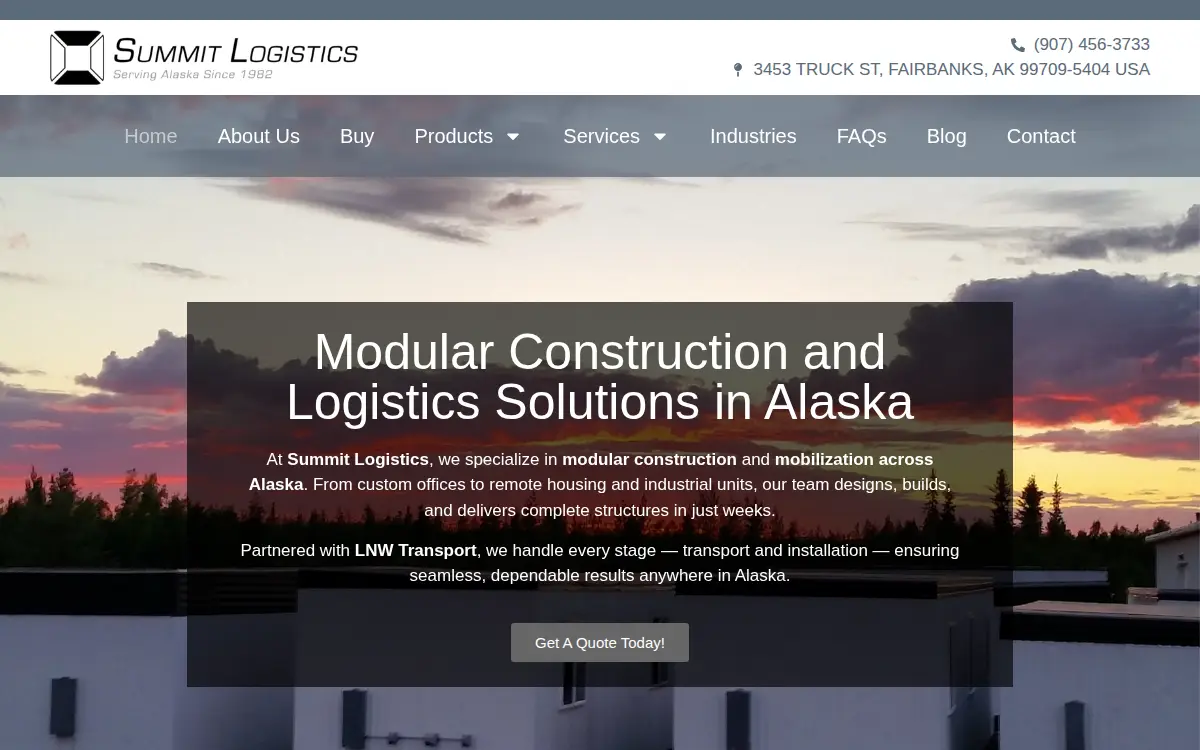 Homepage of Summit Logistics Operating LLC