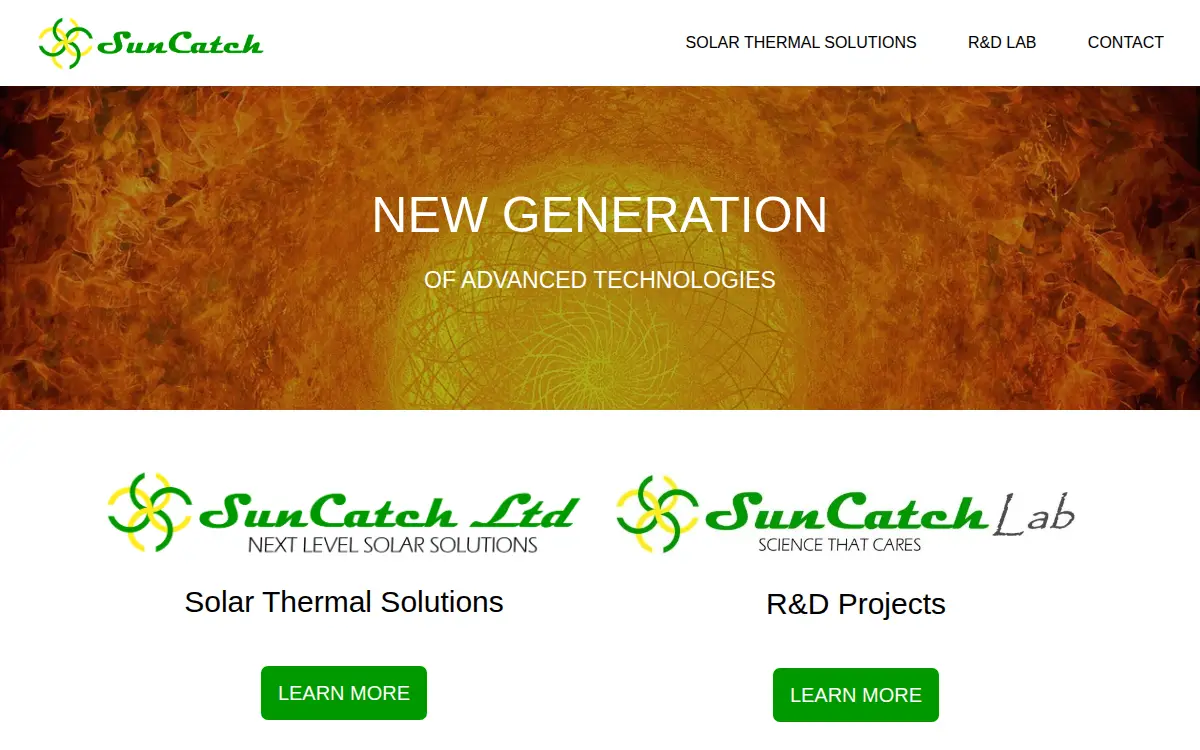 Homepage of Suncatch LTD.