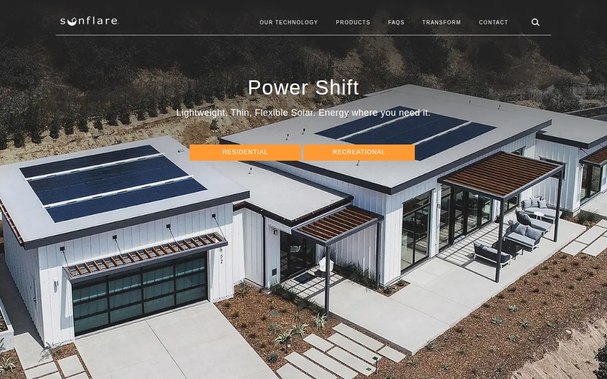 Homepage of Sunflare CO