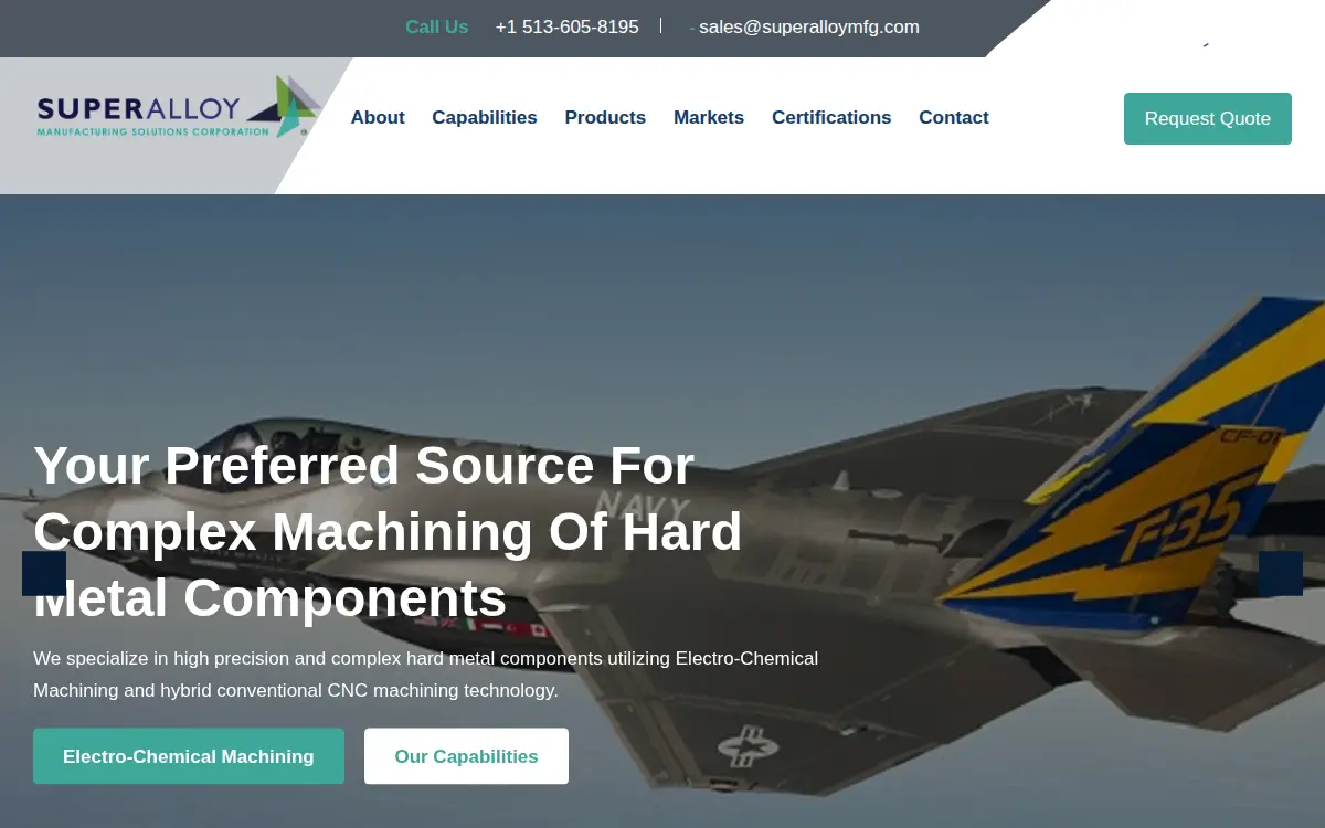 Homepage of Superalloy Manufacturing Solutions Corporation