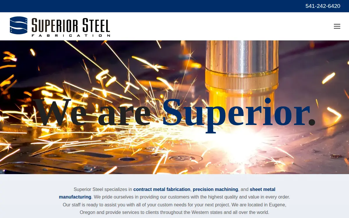 Homepage of Superior Steel, LLC