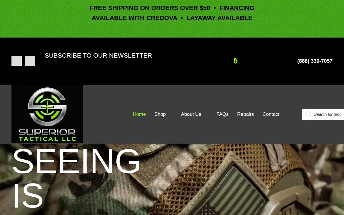Homepage of Superior Tactical LLC