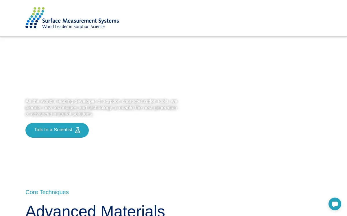 Homepage of Surface Measurement Systems LTD North America