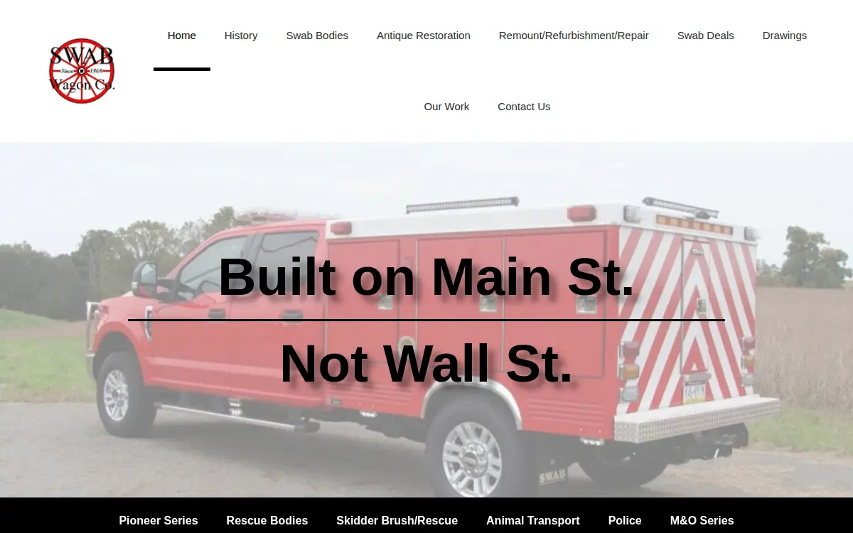 Homepage of Swab Wagon Company