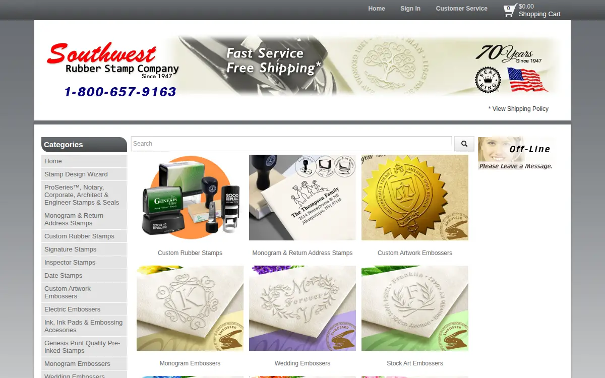 Homepage of Stamp-smith INC