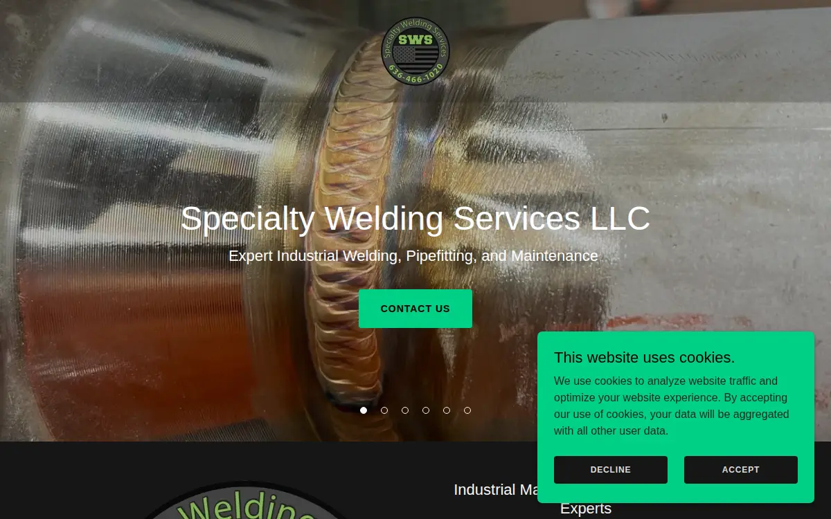 Homepage of Specialty Welding Services LLC