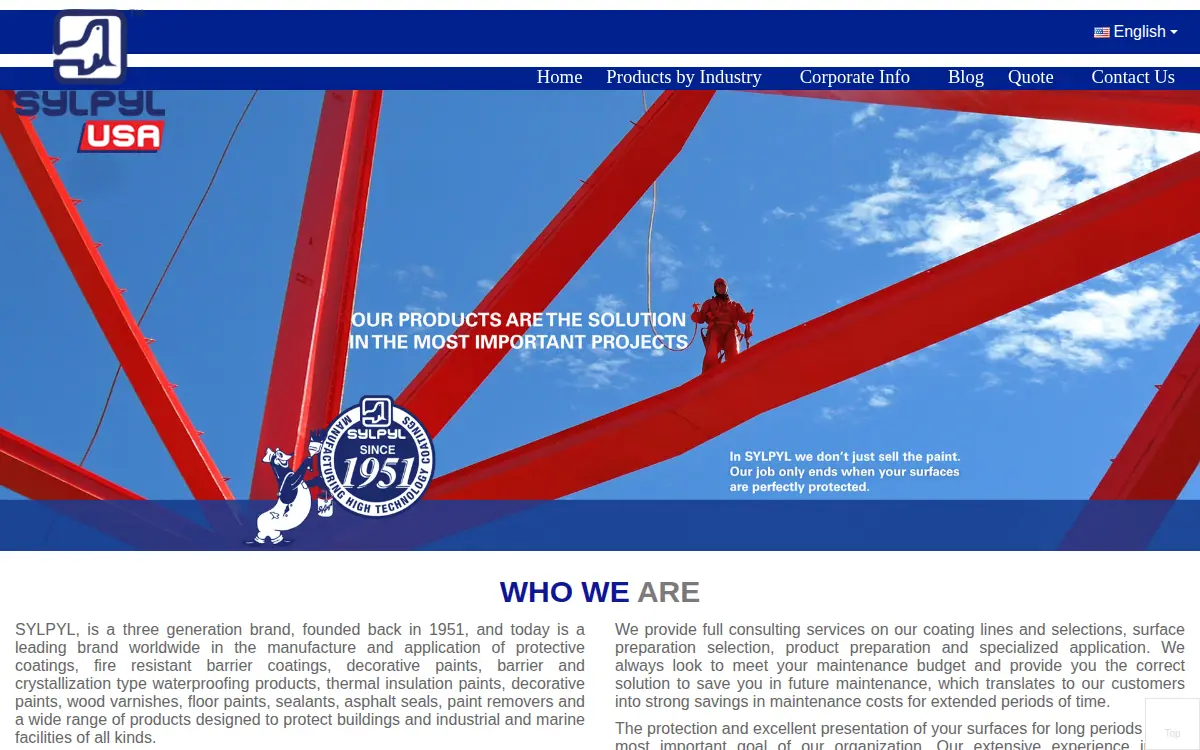 Homepage of Sylpyl USA LLC