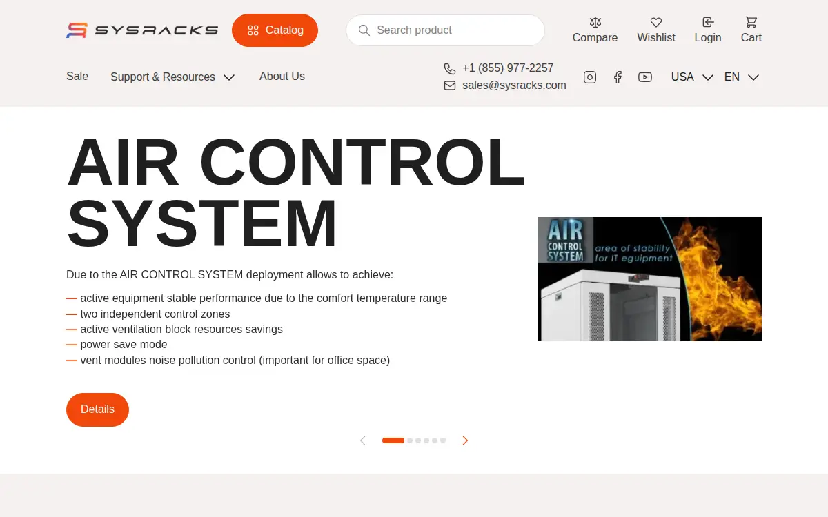 Homepage of Sysracks, INC