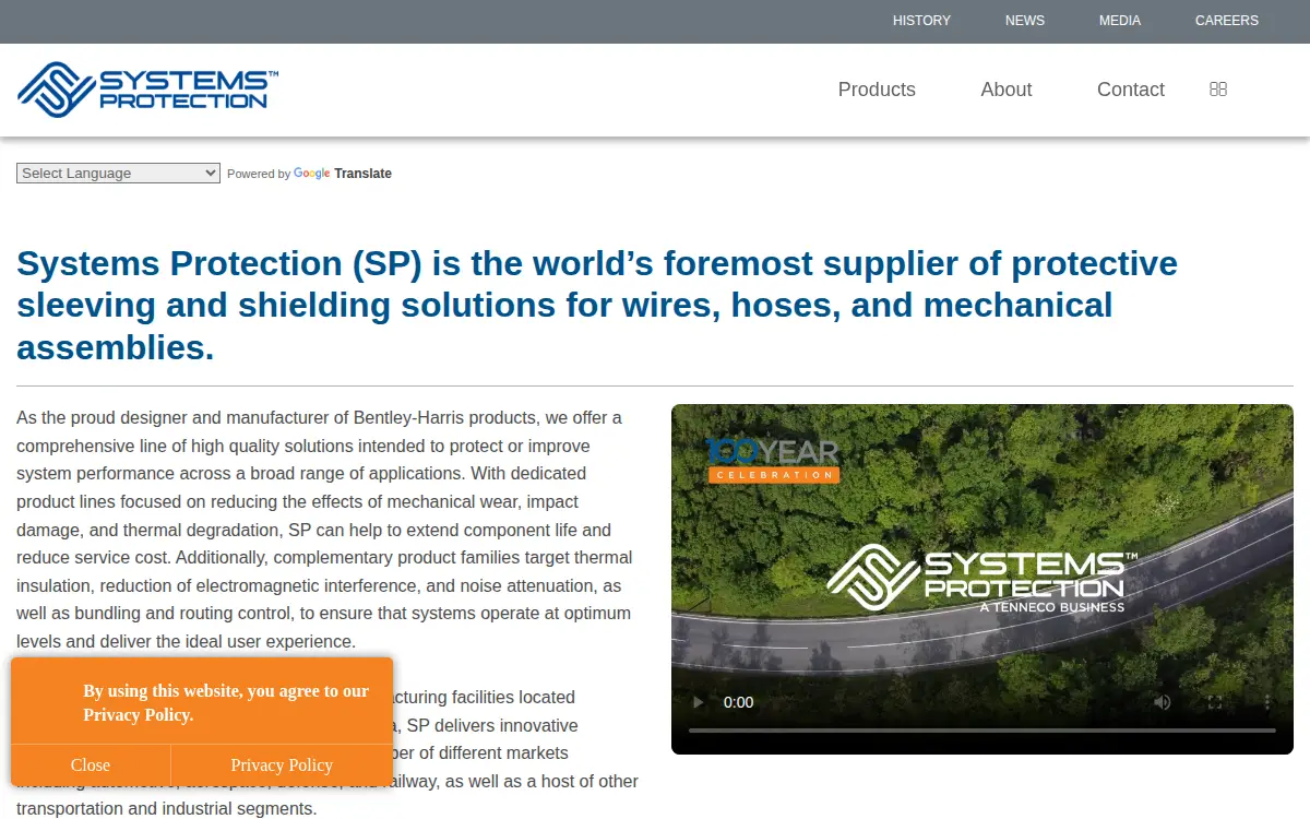Homepage of Systems Protection Group US LLC