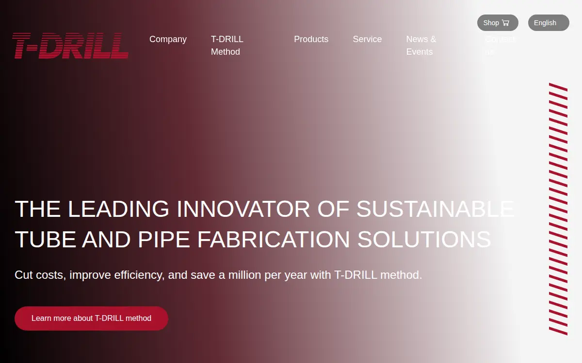 Homepage of T-drill Industries, INC