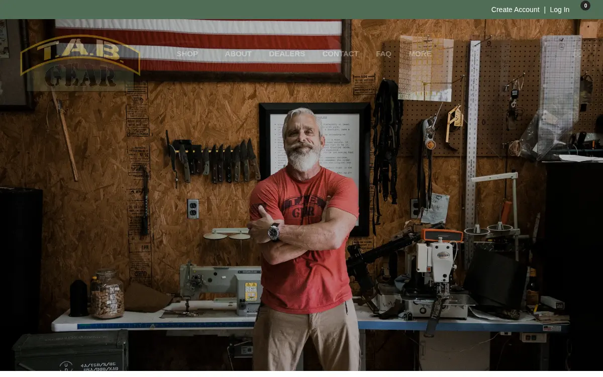 Homepage of Tab Gear LLC