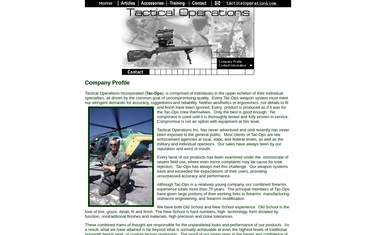 Homepage of Tactical Operations,inc.