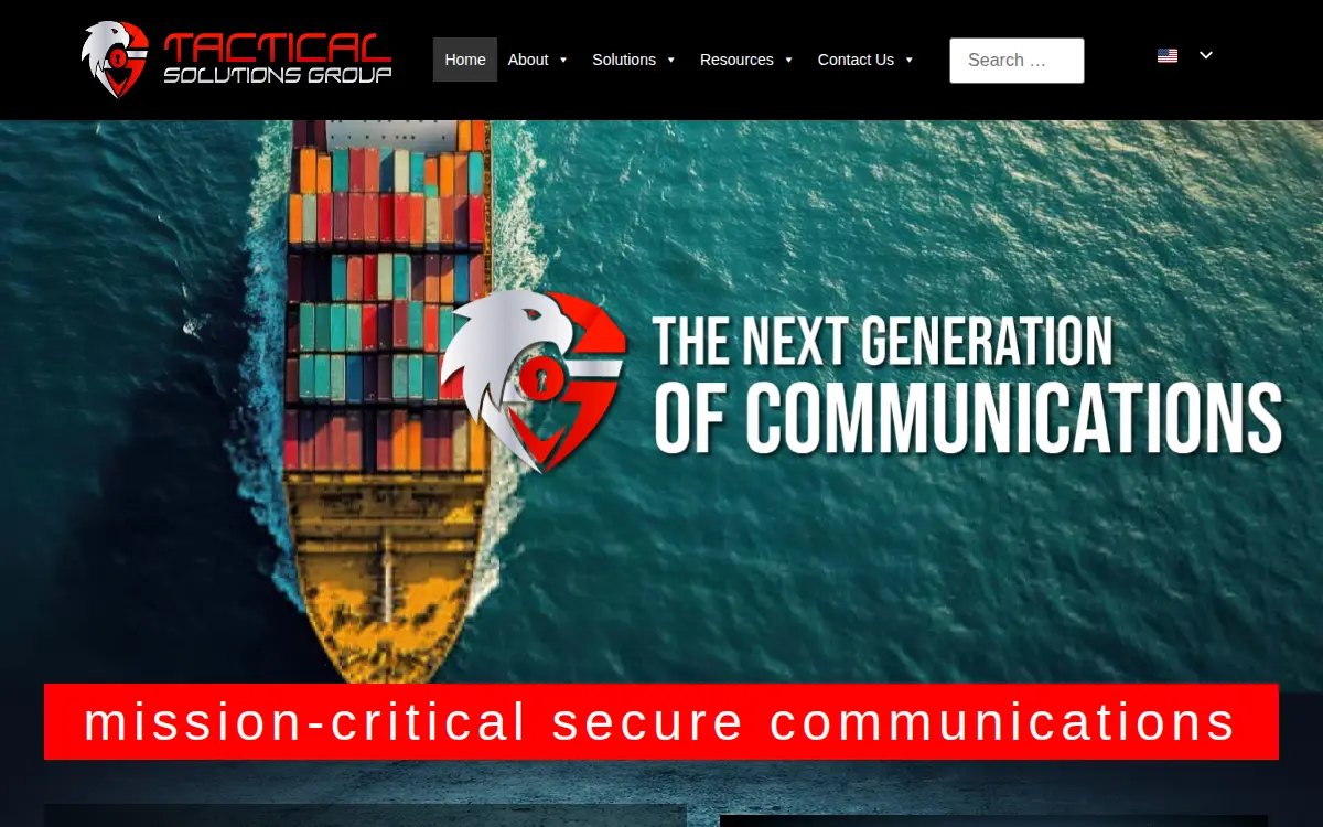 Homepage of Tactical Solutions Group, INC.