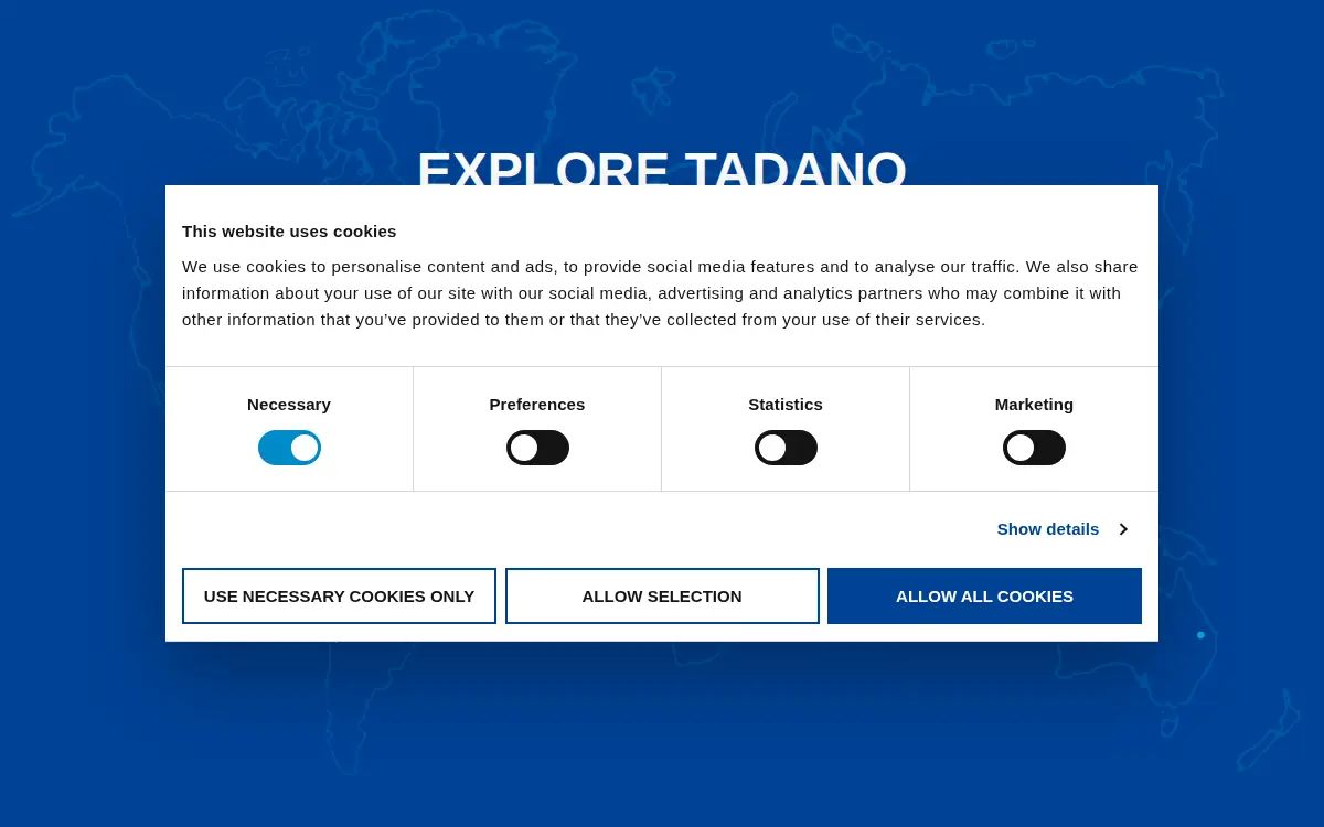 Homepage of Tadano America Corporation