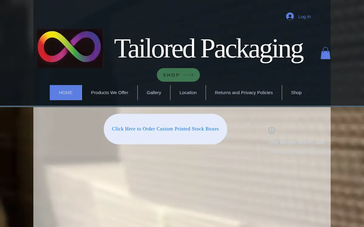 Homepage of Tailored Packaging, LLC