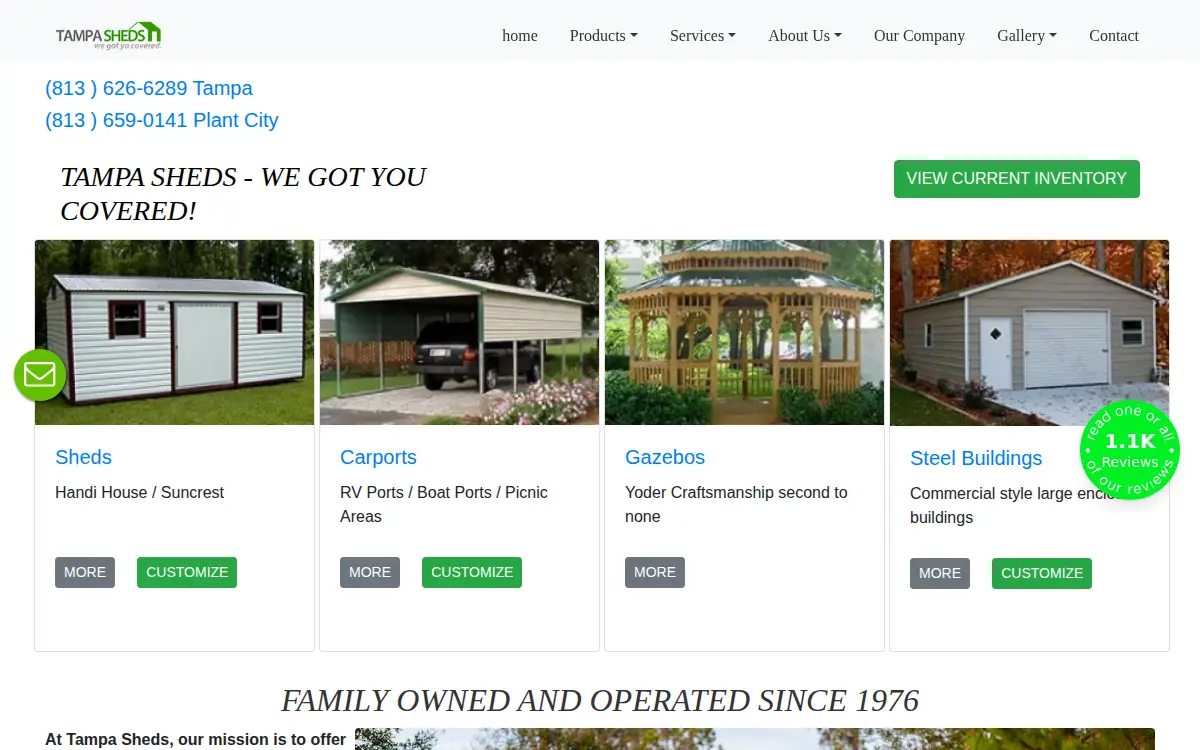 Homepage of Pope's Utility Buildings, INC.