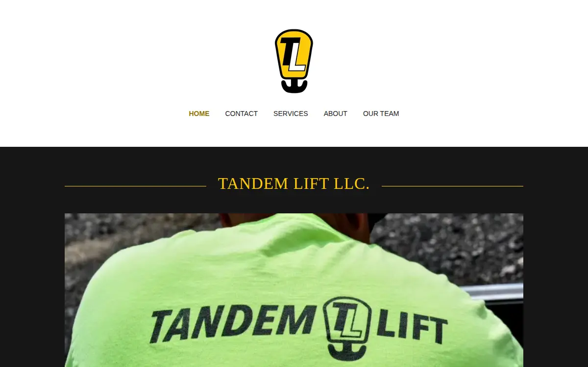 Homepage of Tandem Lift LLC