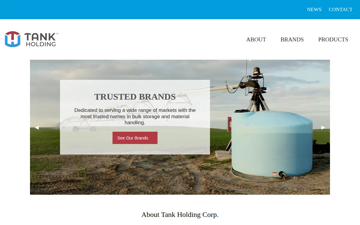Homepage of Tank Holding CORP