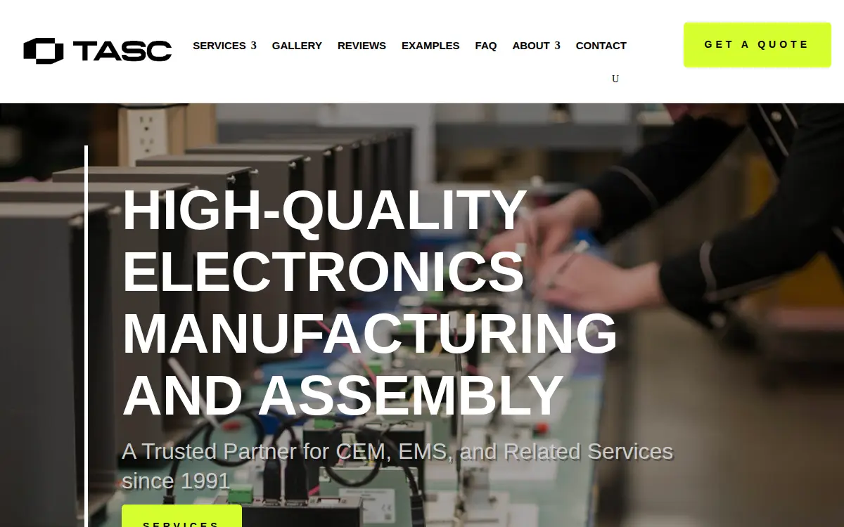 Homepage of Technical & Assembly Services Corporation