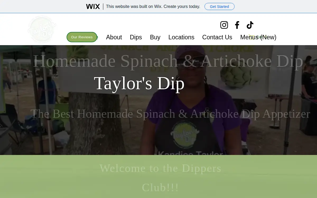 Homepage of Taylor's Dip LLC