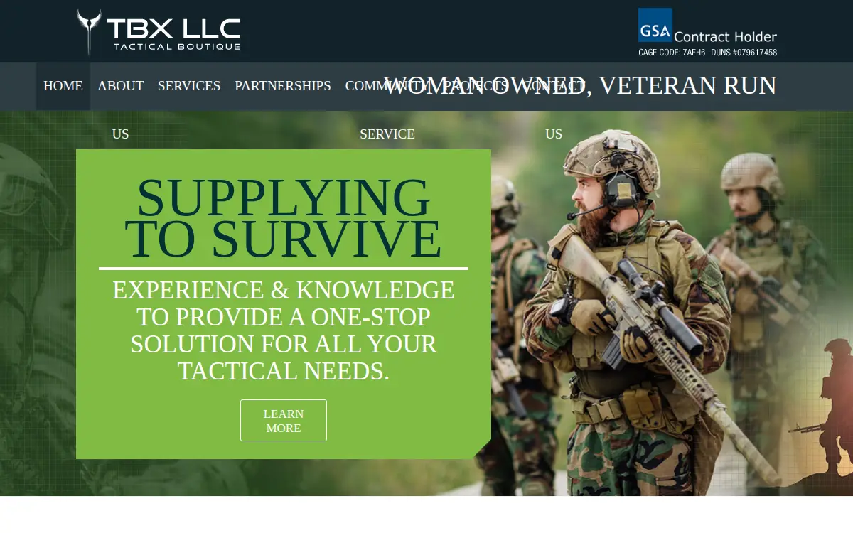 Homepage of Tactical Boutique LLC