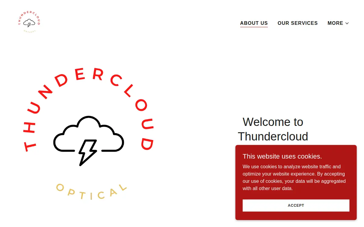 Homepage of Thundercloud Optical, LLC