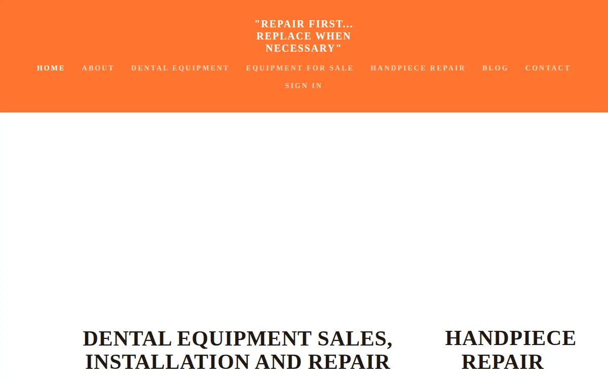 Homepage of Sunrise Dental Equipment Sales and Service L.l.c.