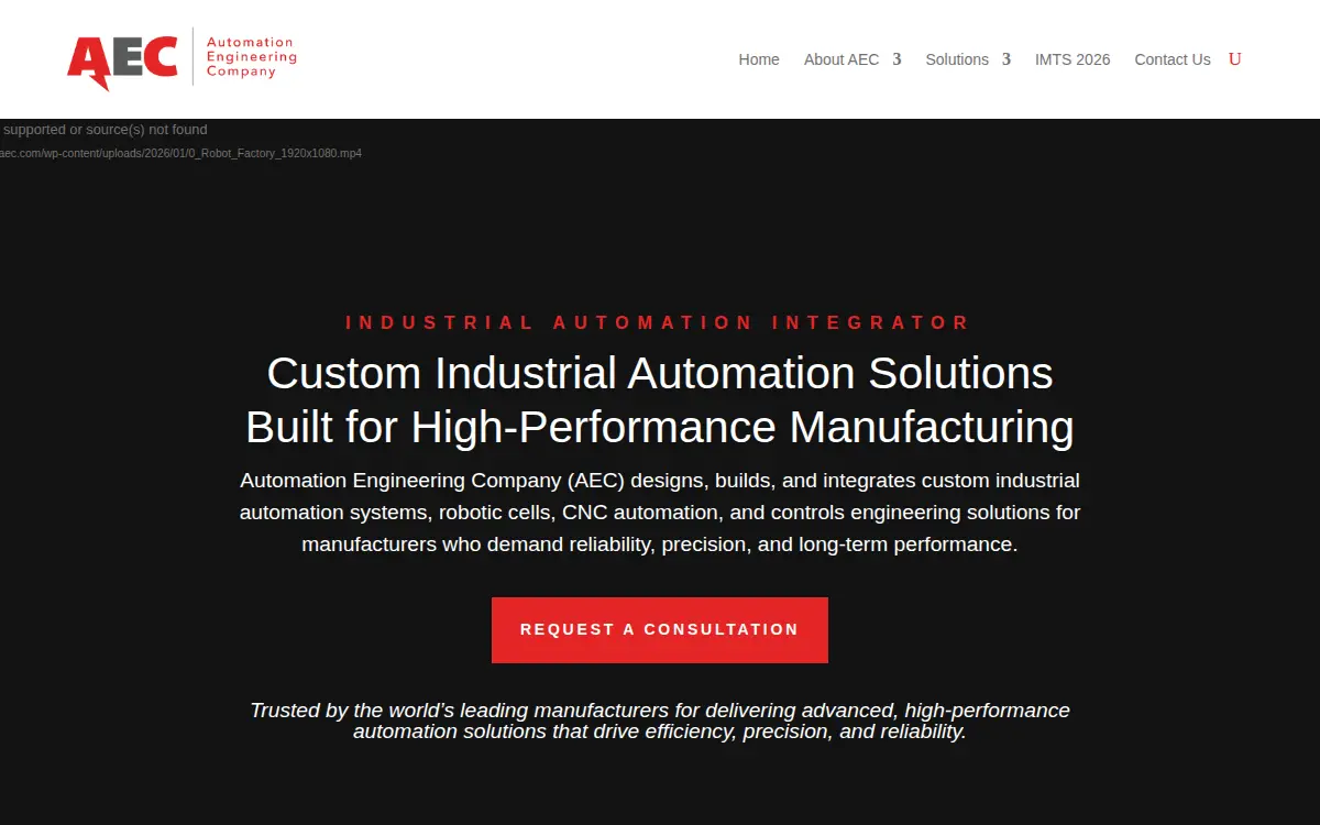 Homepage of Automation Engineering Company, LLC