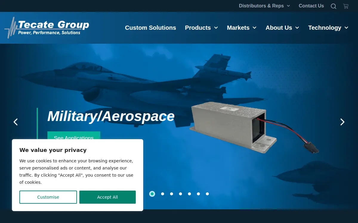 Homepage of Tecate Industries, LLC