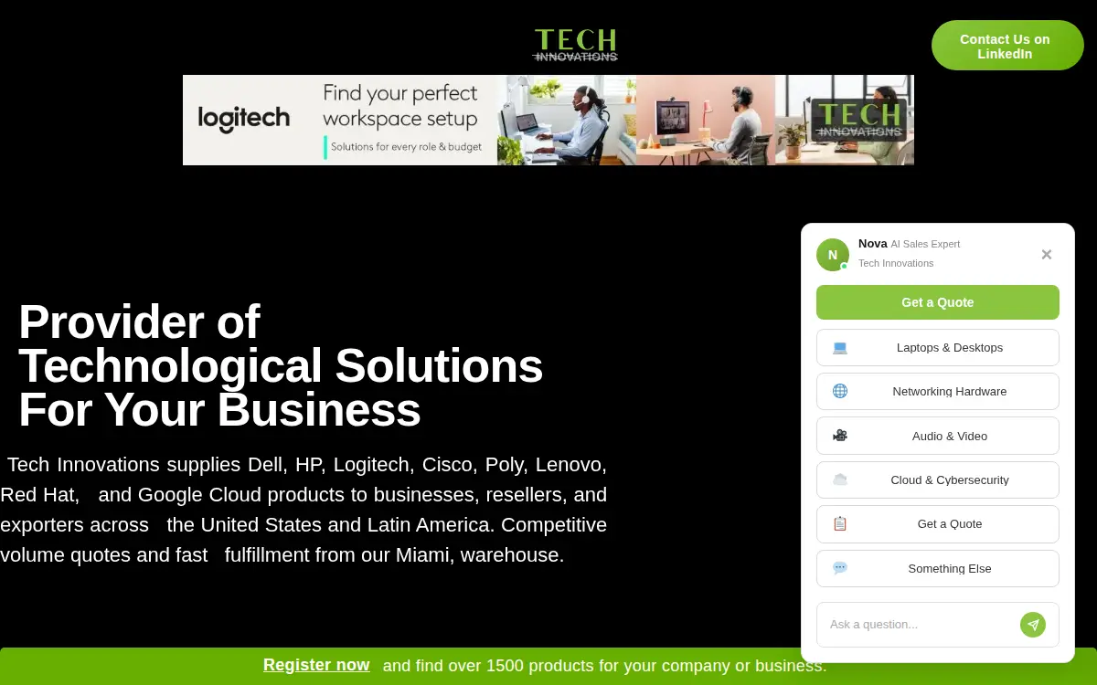 Homepage of Tech Innovations, INC