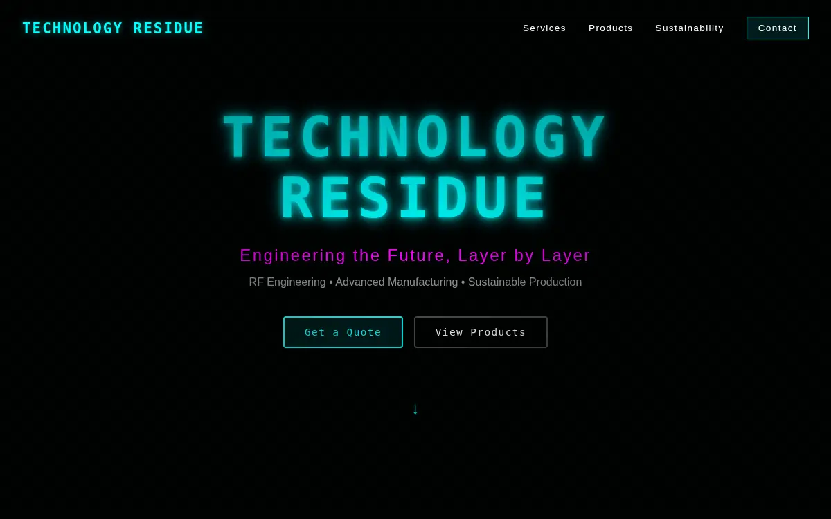 Homepage of Technology Residue LLC