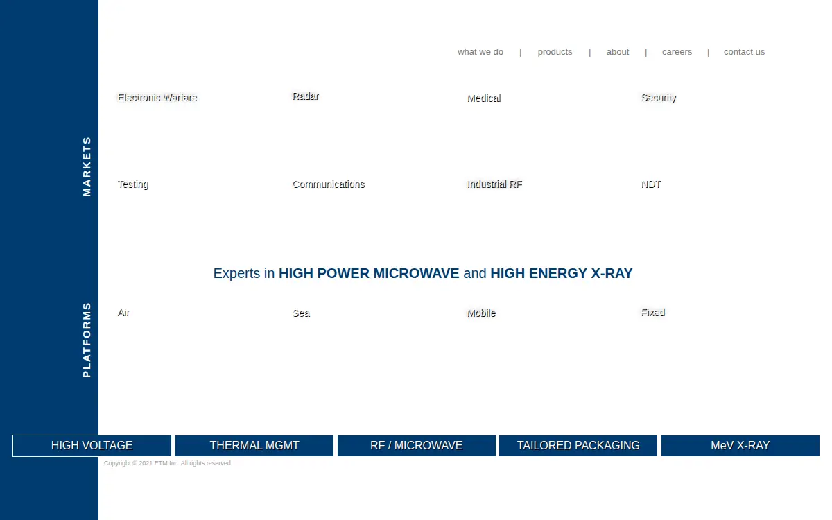 Homepage of Teledyne Etm, INC.