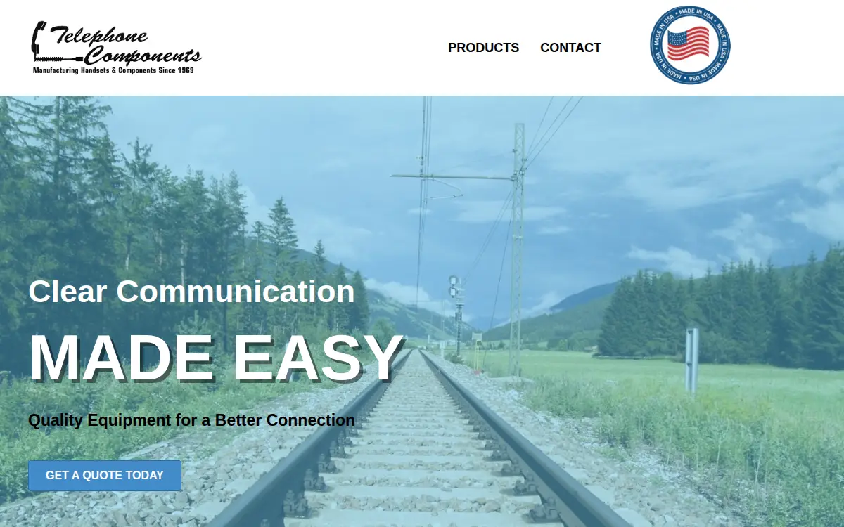 Homepage of Telephone Components INC