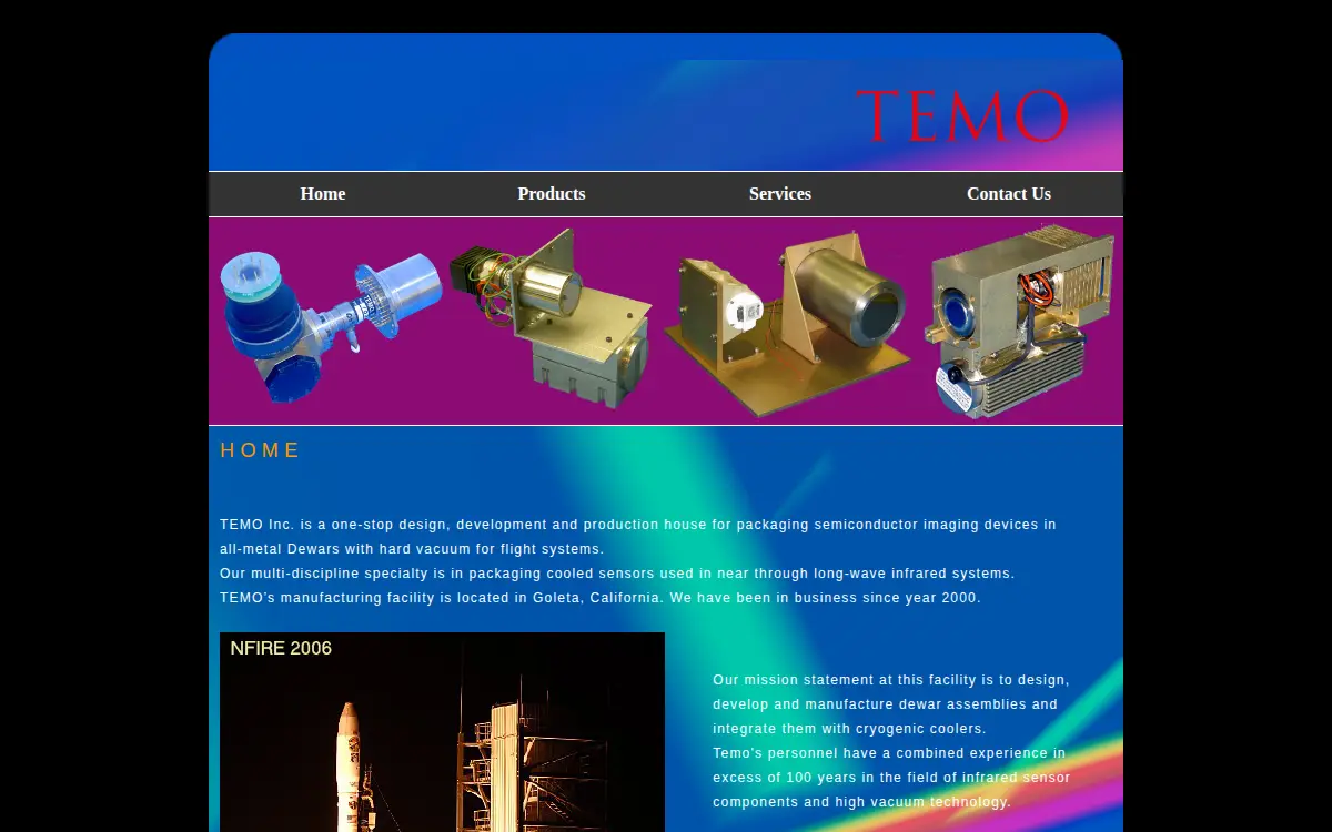 Homepage of Temo, INC.