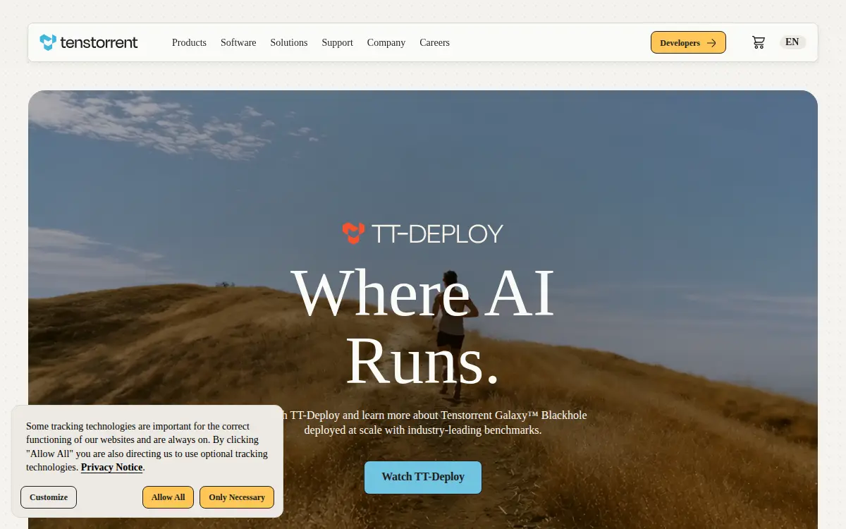 Homepage of Tenstorrent Usa, INC