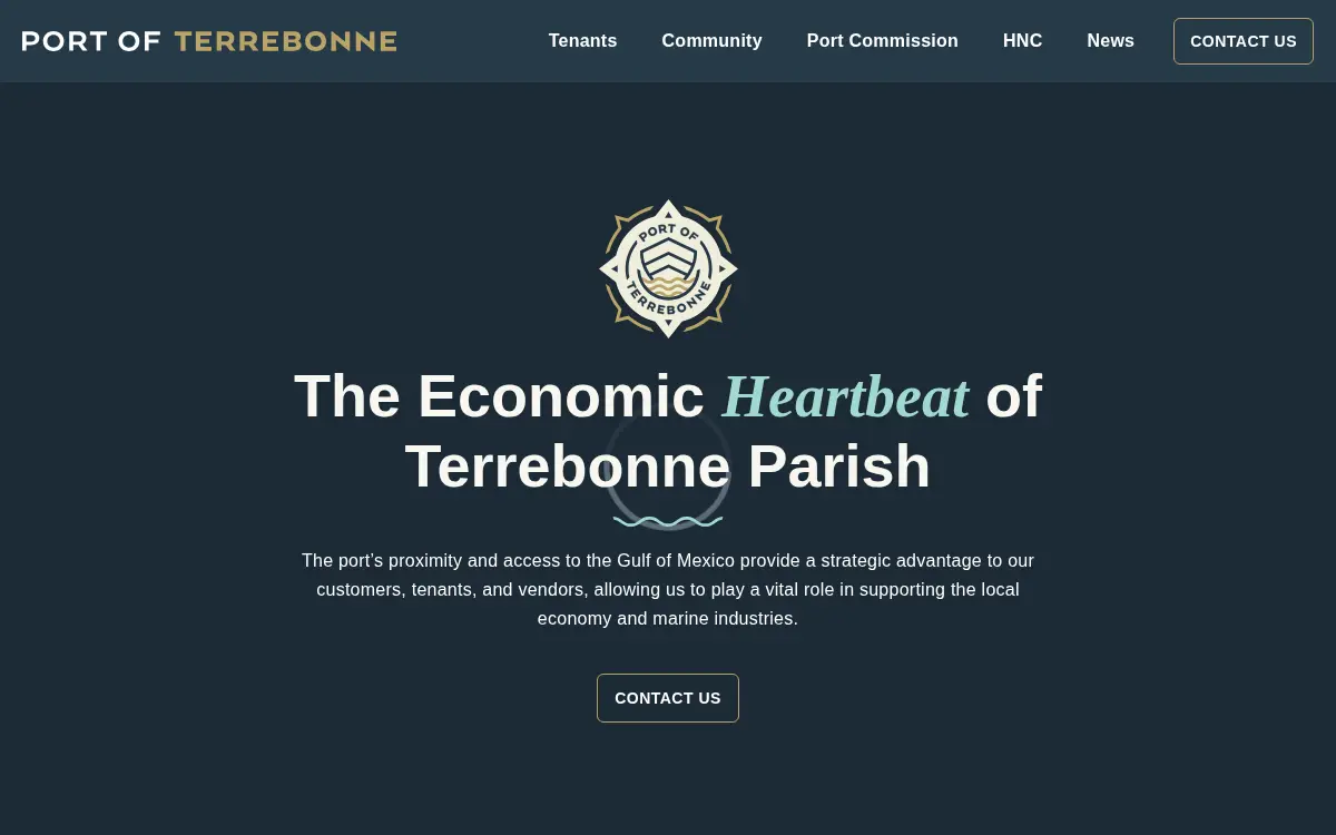 Homepage of Terrebonne Port Commission