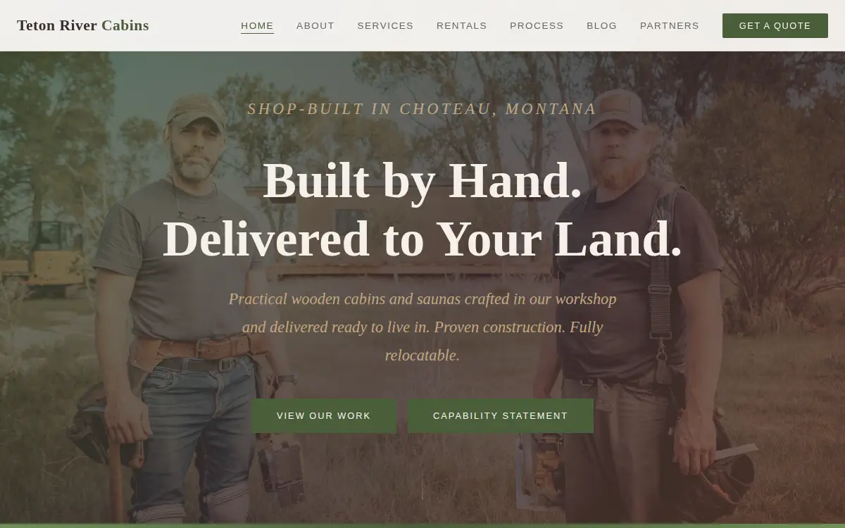 Homepage of Darby Custom Building, LLC