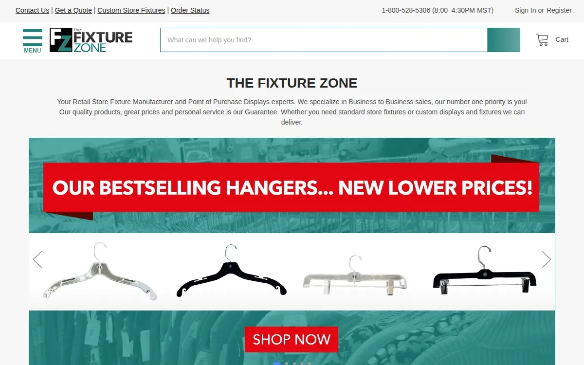 Homepage of Fixture Zone, INC.