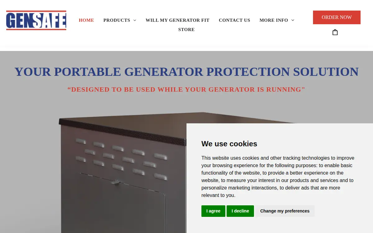 Homepage of Gensafe, LLC