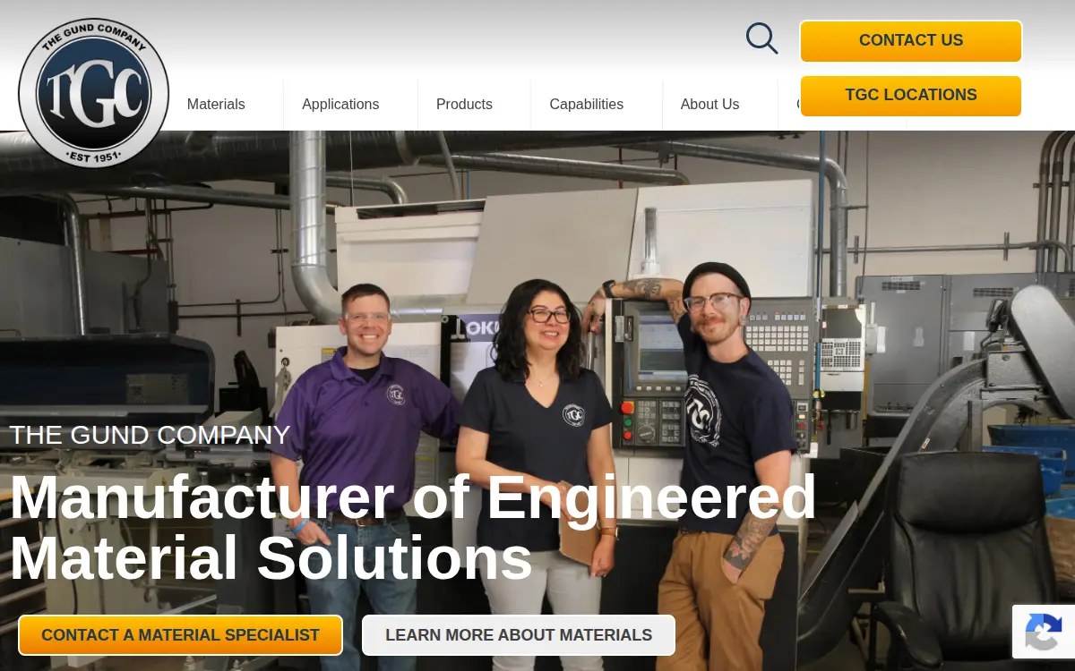 Homepage of The Gund Company, INC.
