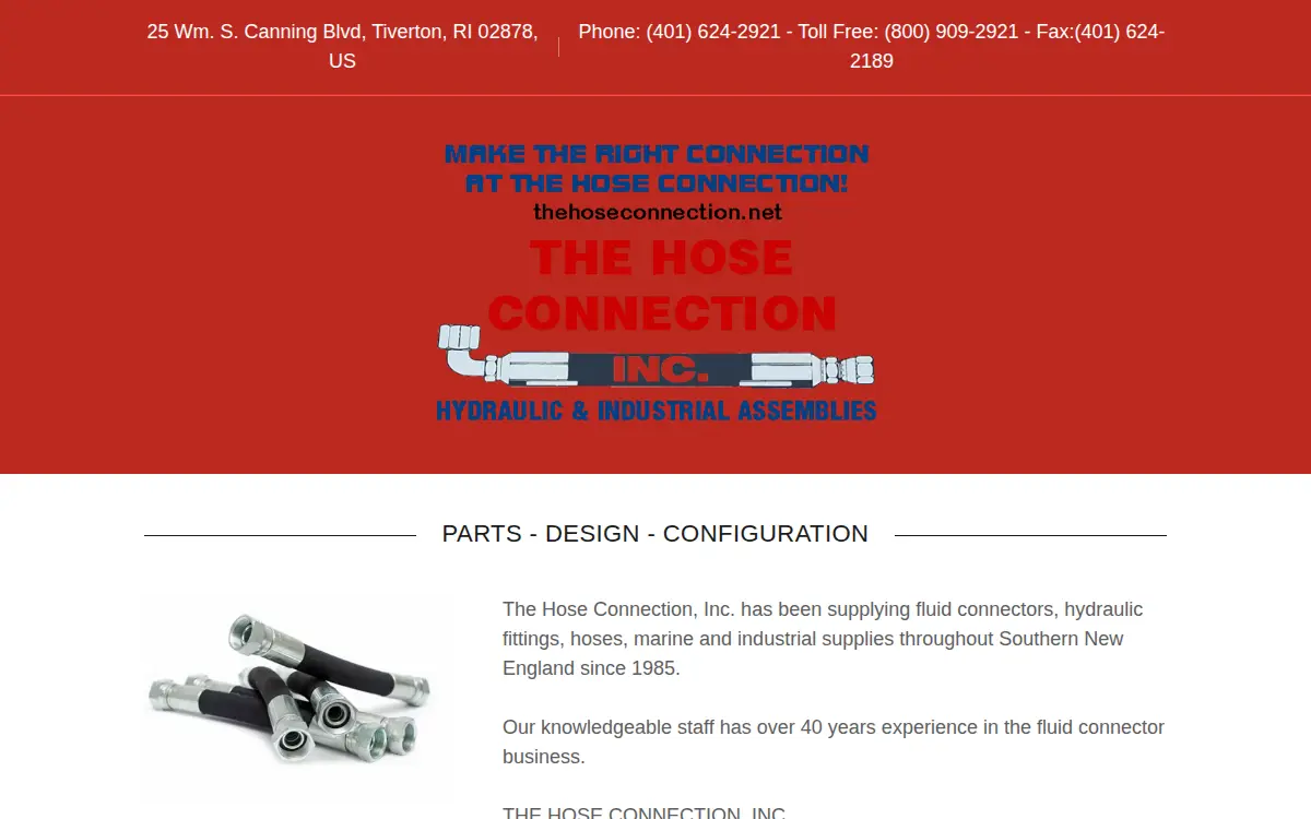 Homepage of Hose Connection Inc, the
