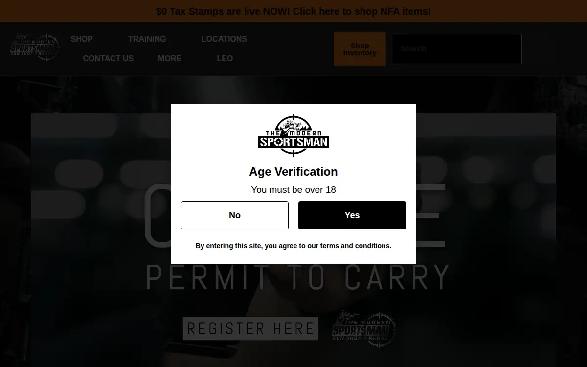 Homepage of The Modern Sportsman LLC