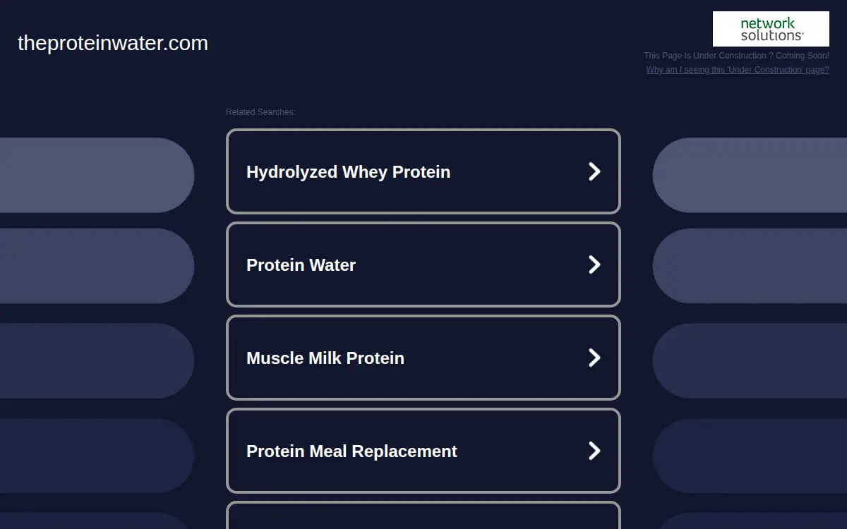 Homepage of The Protein Water CO.