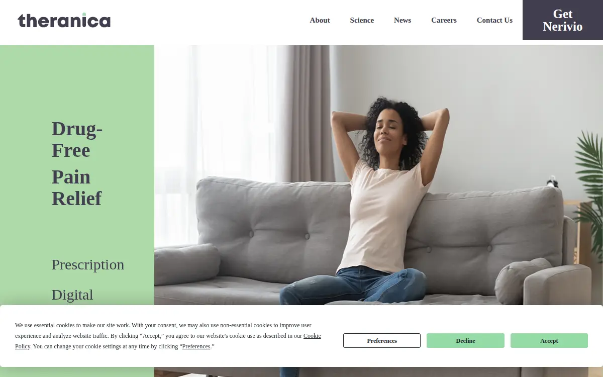 Homepage of Theranica Usa, INC.