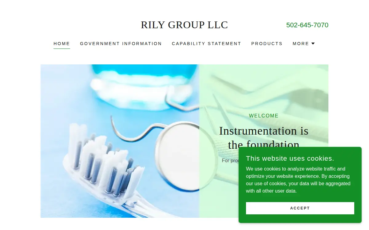 Homepage of Rily Group, LLC