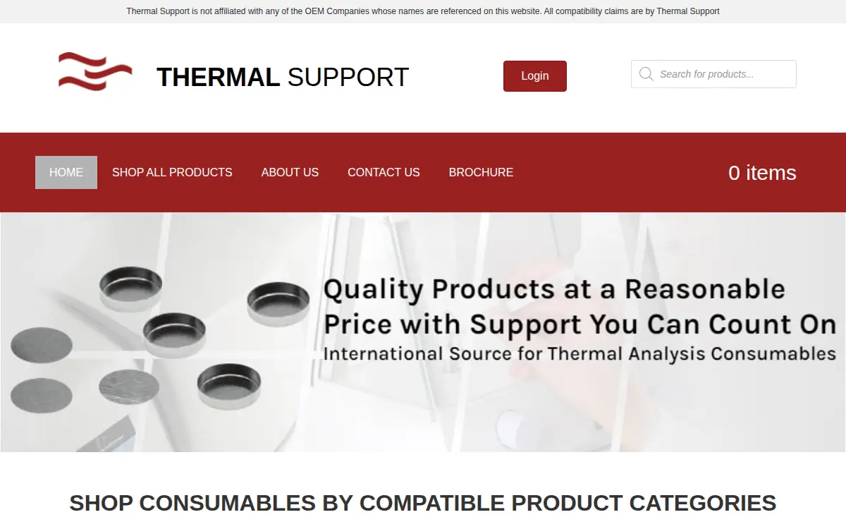 Homepage of Thermal Support, LLC