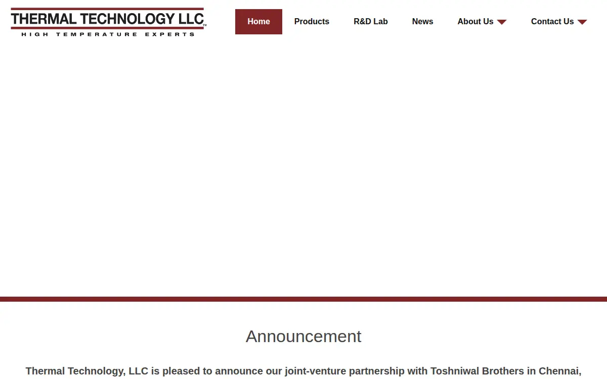 Homepage of Thermal Technology LLC