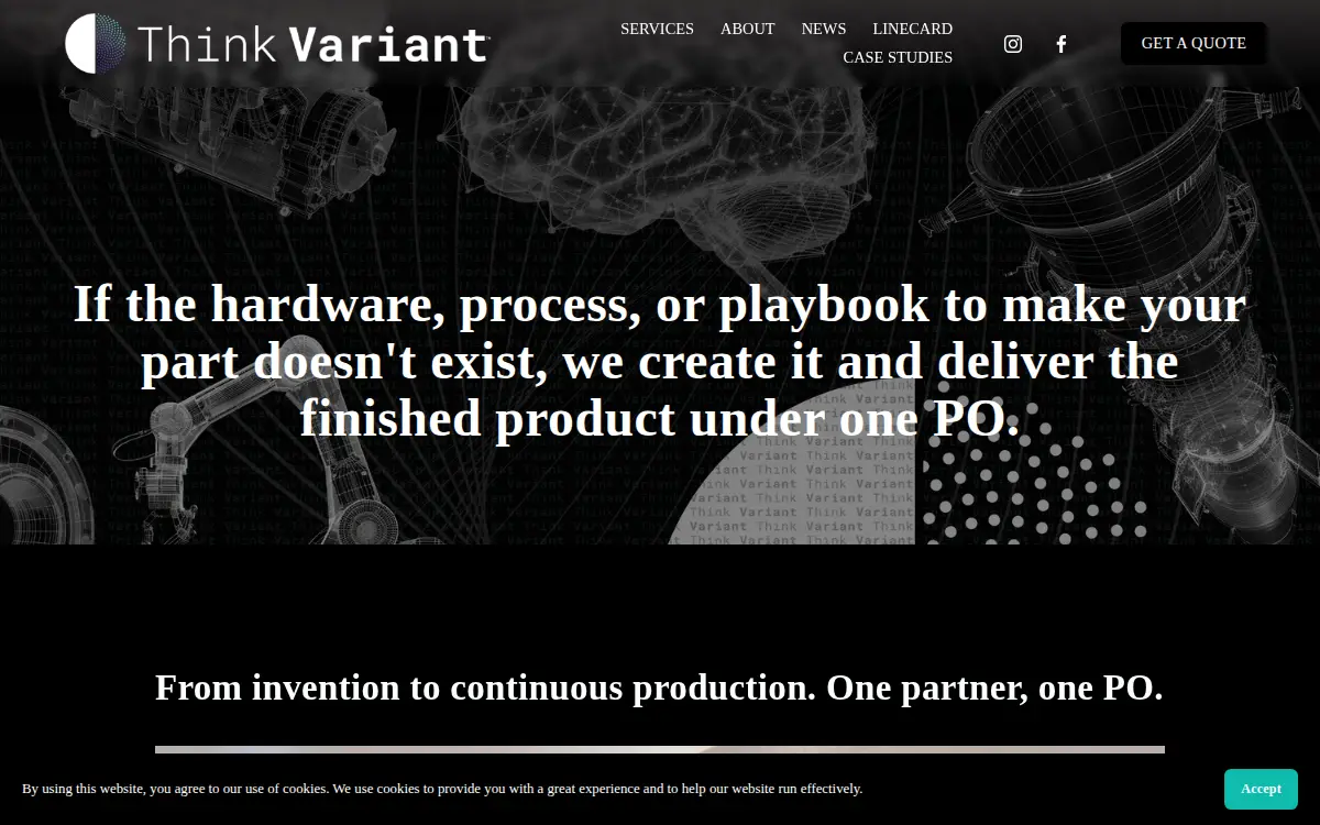 Homepage of Think Variant INC
