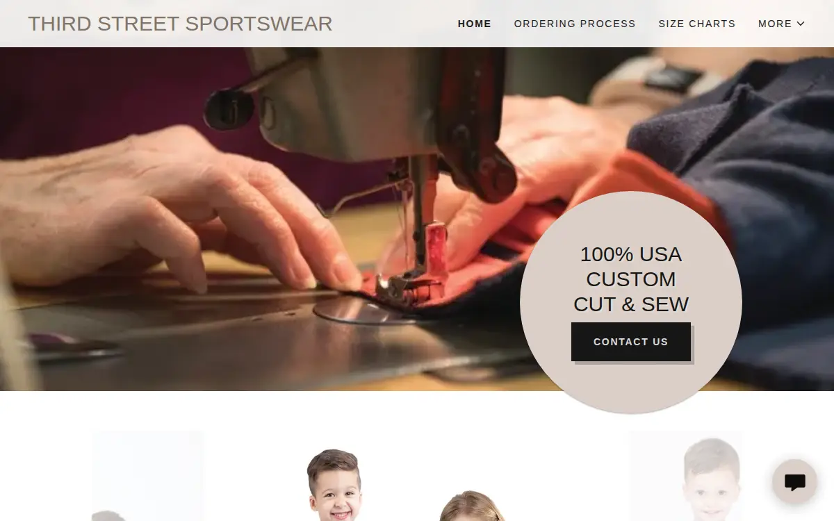 Homepage of Third Street Sportswear Manufacturing, INC
